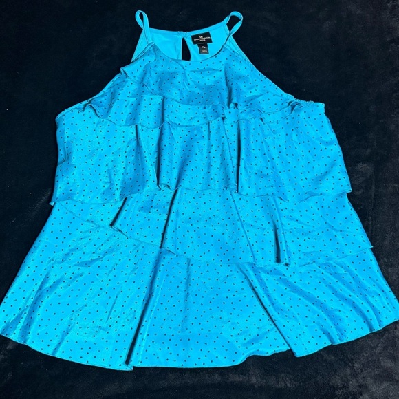 Worthington- Women’s Teal Ruffle Halter Top SZ PL - Picture 2 of 2